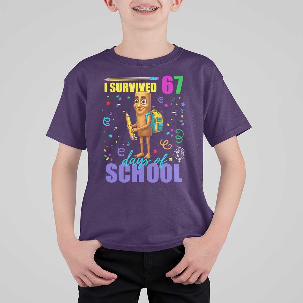 Tung Tung Tung Sahur I Survived 67 Days of School T Shirt For Kid Funny Six Seven 6 7 Meme Teacher Student - Wonder Print Shop