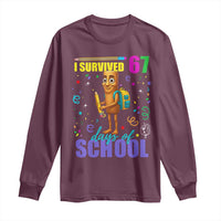 Tung Tung Tung Sahur I Survived 67 Days of School Long Sleeve Shirt Funny Six Seven 6 7 Meme Teacher Student - Wonder Print Shop