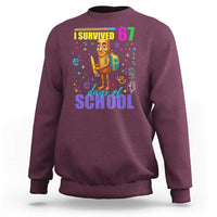 Tung Tung Tung Sahur I Survived 67 Days of School Sweatshirt Funny Six Seven 6 7 Meme Teacher Student - Wonder Print Shop