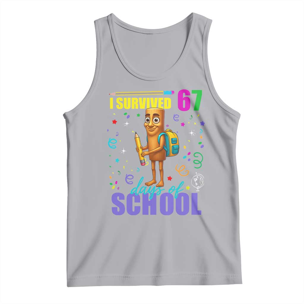Tung Tung Tung Sahur I Survived 67 Days of School Tank Top Funny Six Seven 6 7 Meme Teacher Student - Wonder Print Shop