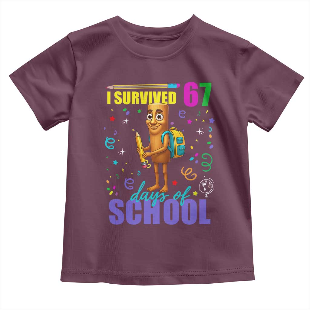 Tung Tung Tung Sahur I Survived 67 Days of School Toddler T Shirt Funny Six Seven 6 7 Meme Teacher Student - Wonder Print Shop