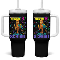Tung Tung Tung Sahur I Survived 67 Days of School Tumbler With Handle Funny Six Seven 6 7 Meme Teacher Student - Wonder Print Shop