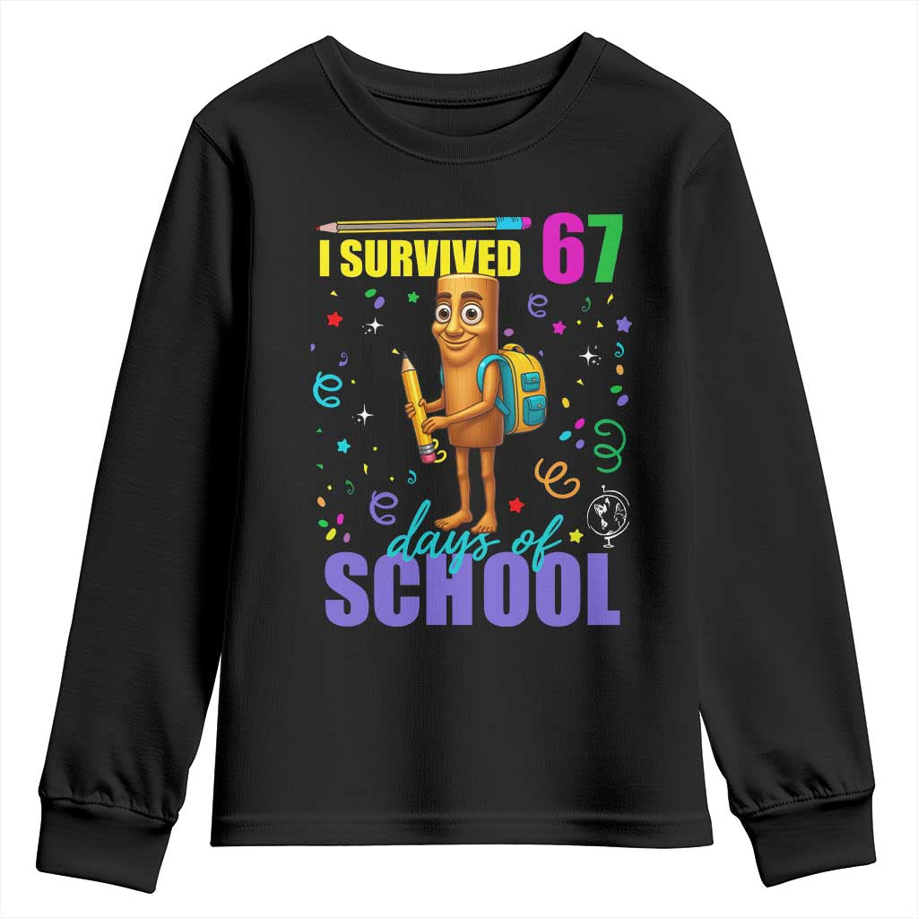 Tung Tung Tung Sahur I Survived 67 Days of School Youth Sweatshirt Funny Six Seven 6 7 Meme Teacher Student - Wonder Print Shop