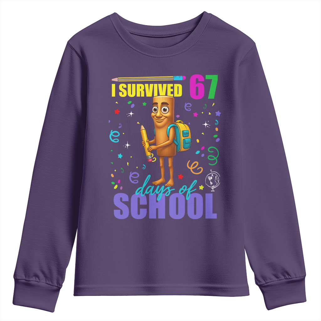 Tung Tung Tung Sahur I Survived 67 Days of School Youth Sweatshirt Funny Six Seven 6 7 Meme Teacher Student - Wonder Print Shop
