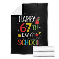 67 Days of School Throw Blanket Happy 67th Day Of School Teachers Student Meme - Wonder Print Shop
