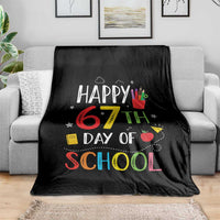 67 Days of School Throw Blanket Happy 67th Day Of School Teachers Student Meme - Wonder Print Shop