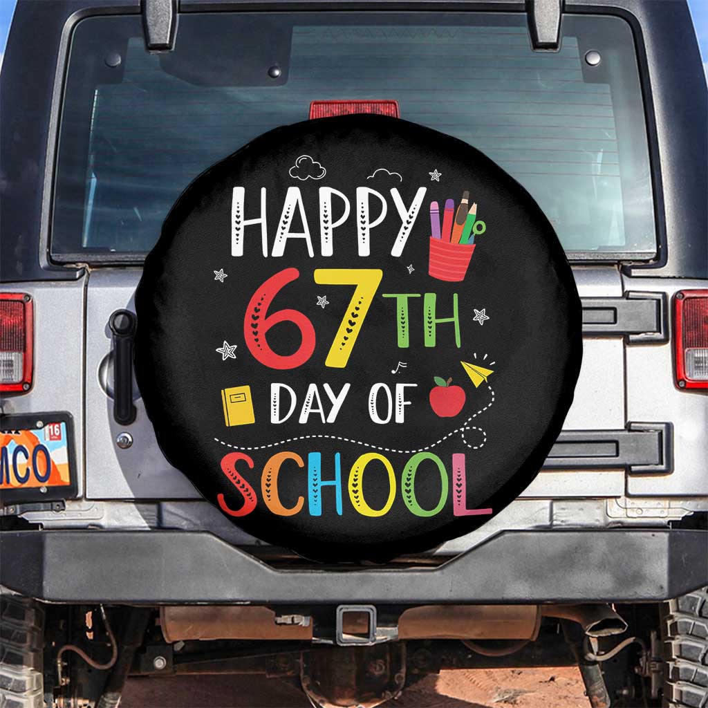 67 Days of School Spare Tire Cover Happy 67th Day Of School Teachers Student Meme - Wonder Print Shop
