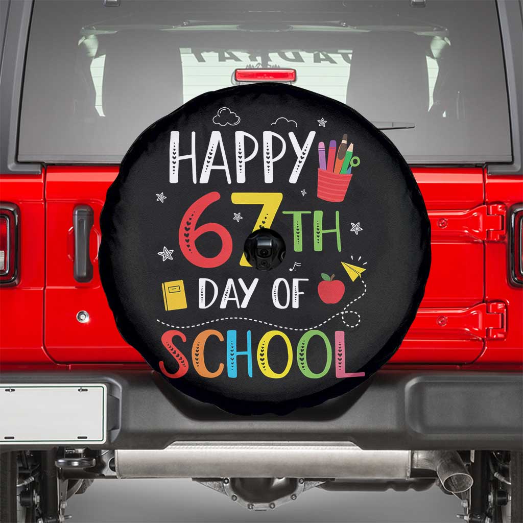 67 Days of School Spare Tire Cover Happy 67th Day Of School Teachers Student Meme - Wonder Print Shop