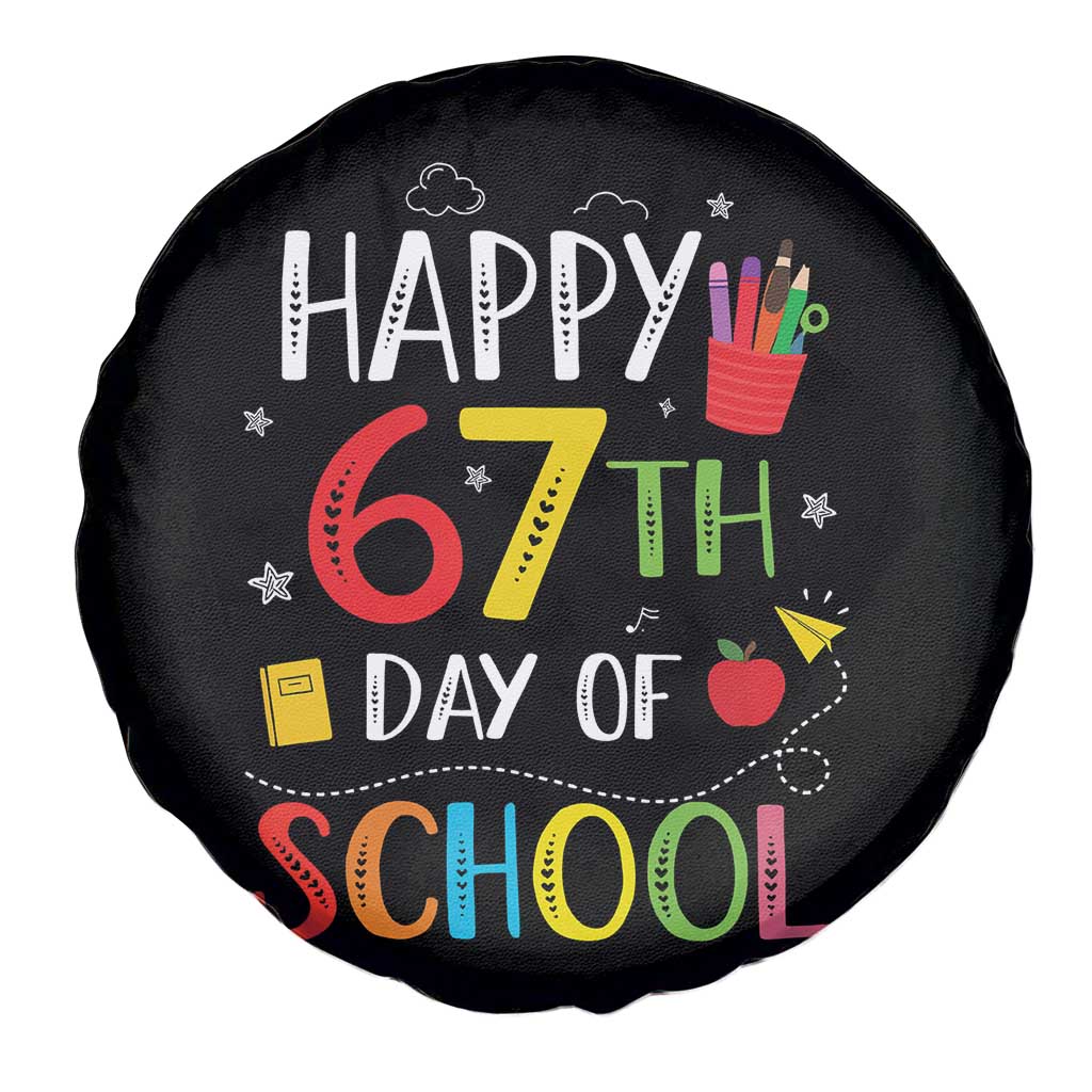 67 Days of School Spare Tire Cover Happy 67th Day Of School Teachers Student Meme - Wonder Print Shop