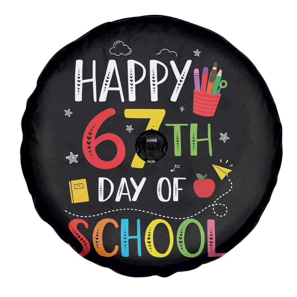 67 Days of School Spare Tire Cover Happy 67th Day Of School Teachers Student Meme - Wonder Print Shop