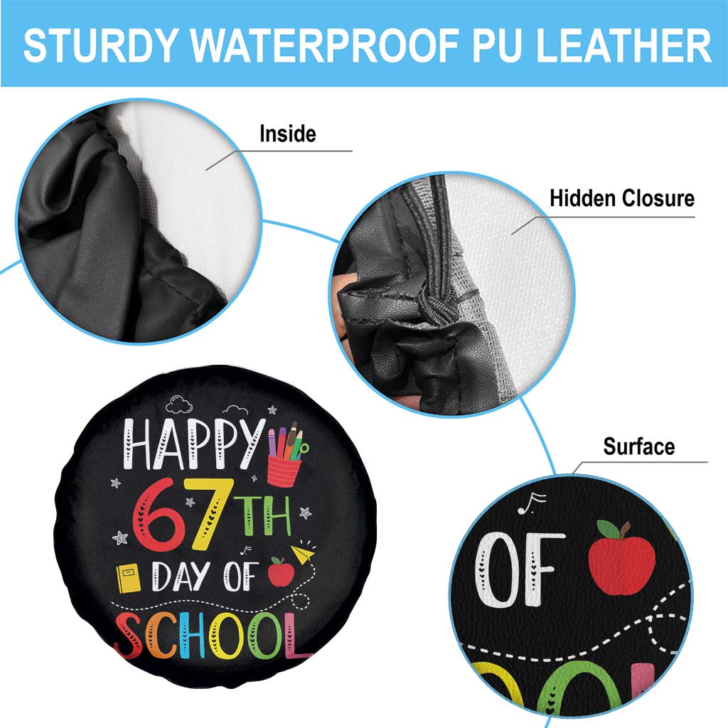 67 Days of School Spare Tire Cover Happy 67th Day Of School Teachers Student Meme - Wonder Print Shop
