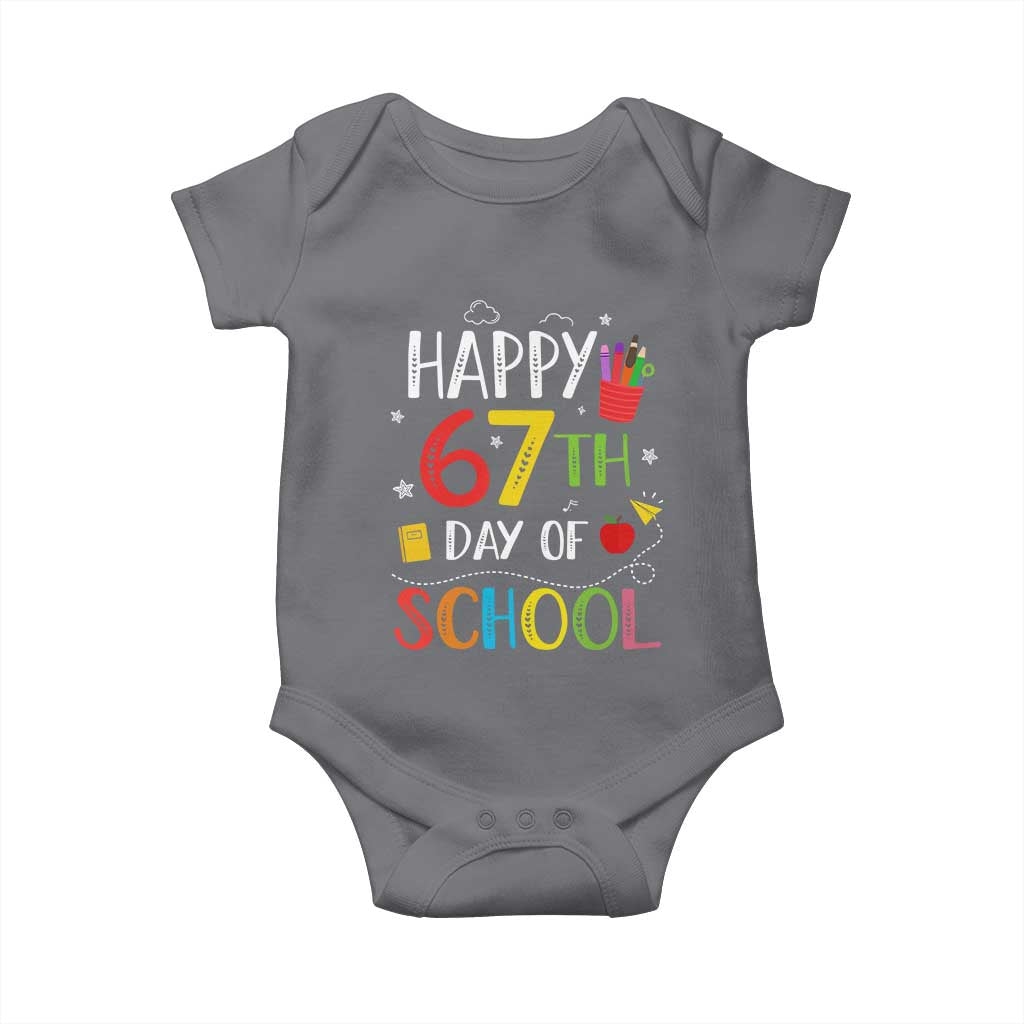67 Days of School Baby Onesie Happy 67th Day Of School Teachers Student Meme - Wonder Print Shop