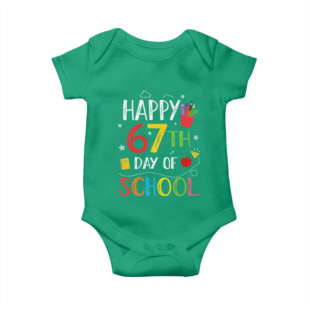 67 Days of School Baby Onesie Happy 67th Day Of School Teachers Student Meme - Wonder Print Shop