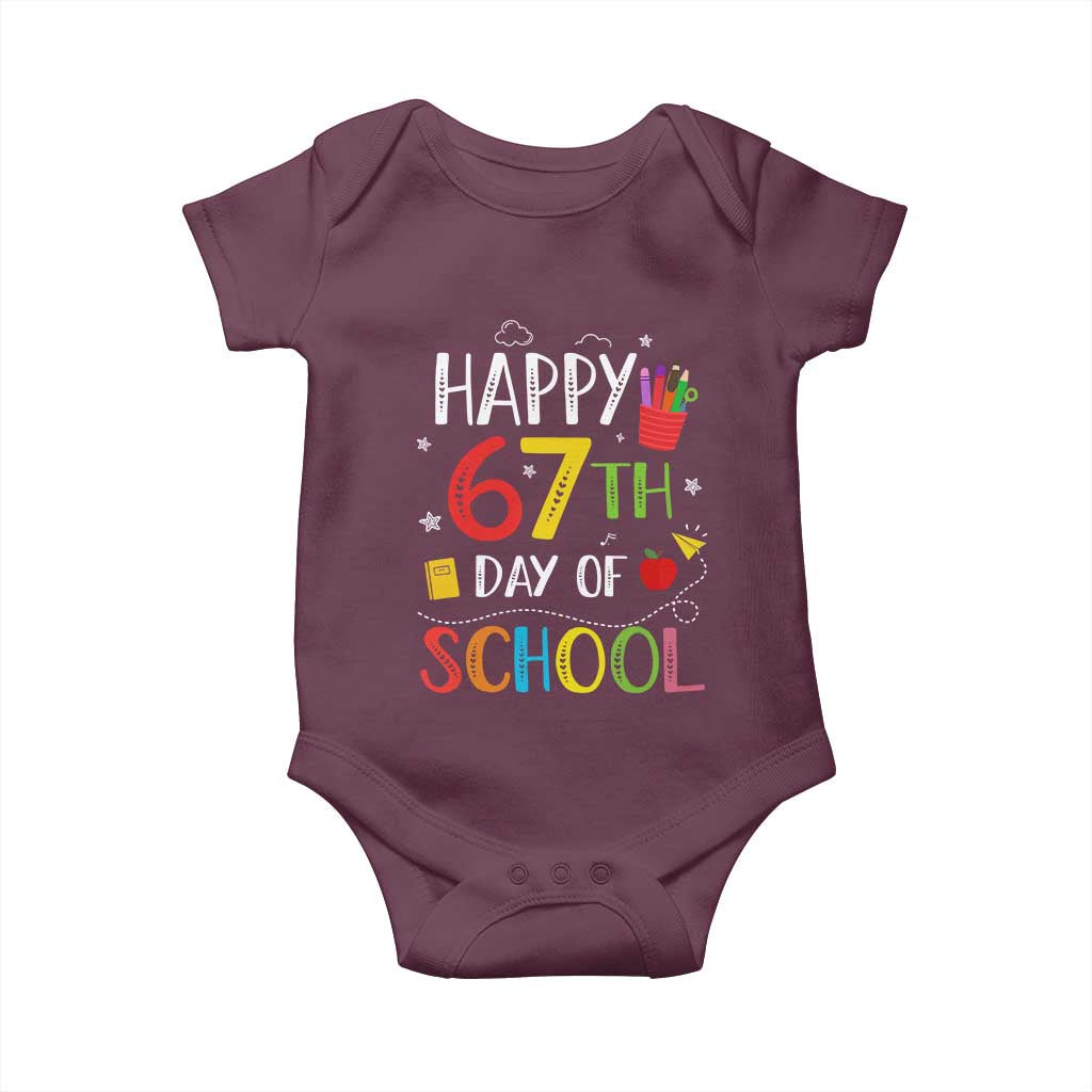 67 Days of School Baby Onesie Happy 67th Day Of School Teachers Student Meme - Wonder Print Shop