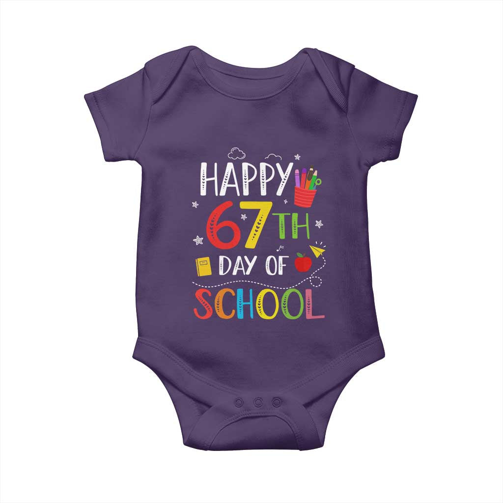 67 Days of School Baby Onesie Happy 67th Day Of School Teachers Student Meme - Wonder Print Shop