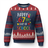 67 Days of School Ugly Christmas Sweater Happy 67th Day Of School Teachers Student Meme - Wonder Print Shop