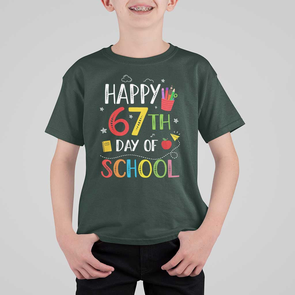67 Days of School T Shirt For Kid Happy 67th Day Of School Teachers Student Meme - Wonder Print Shop