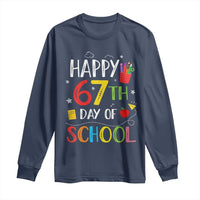 67 Days of School Long Sleeve Shirt Happy 67th Day Of School Teachers Student Meme - Wonder Print Shop