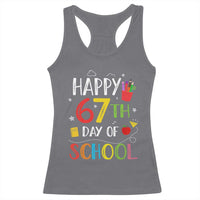 67 Days of School Racerback Tank Top Happy 67th Day Of School Teachers Student Meme - Wonder Print Shop