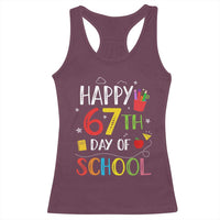 67 Days of School Racerback Tank Top Happy 67th Day Of School Teachers Student Meme - Wonder Print Shop