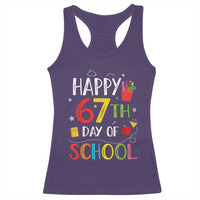 67 Days of School Racerback Tank Top Happy 67th Day Of School Teachers Student Meme - Wonder Print Shop