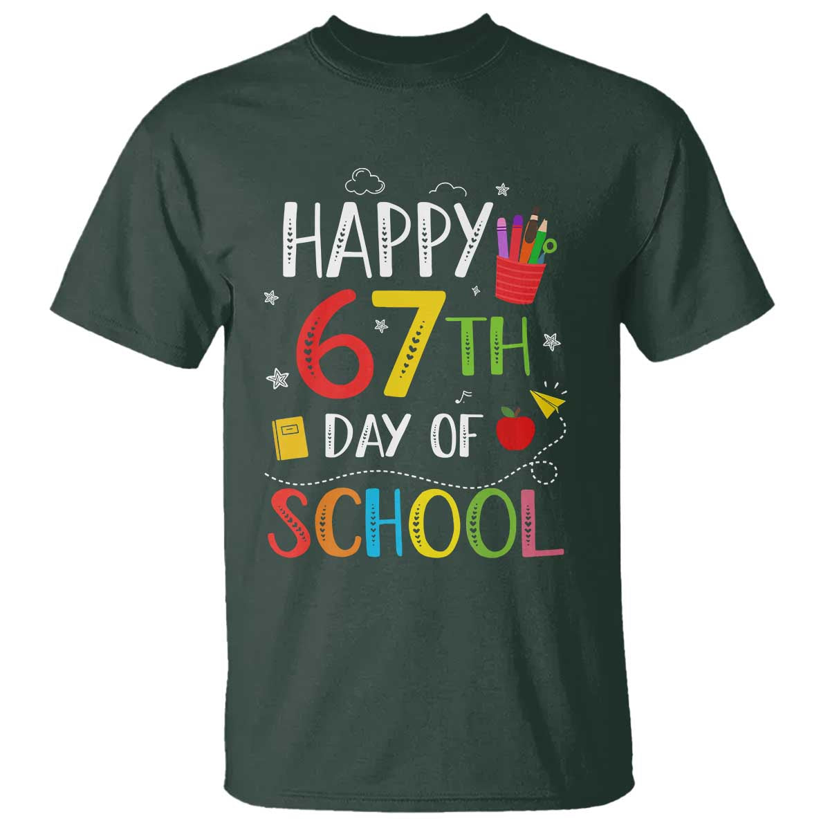 67 Days of School T Shirt Happy 67th Day Of School Teachers Student Meme - Wonder Print Shop