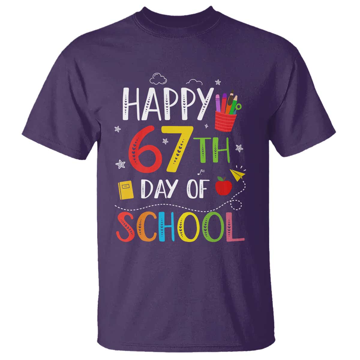 67 Days of School T Shirt Happy 67th Day Of School Teachers Student Meme - Wonder Print Shop