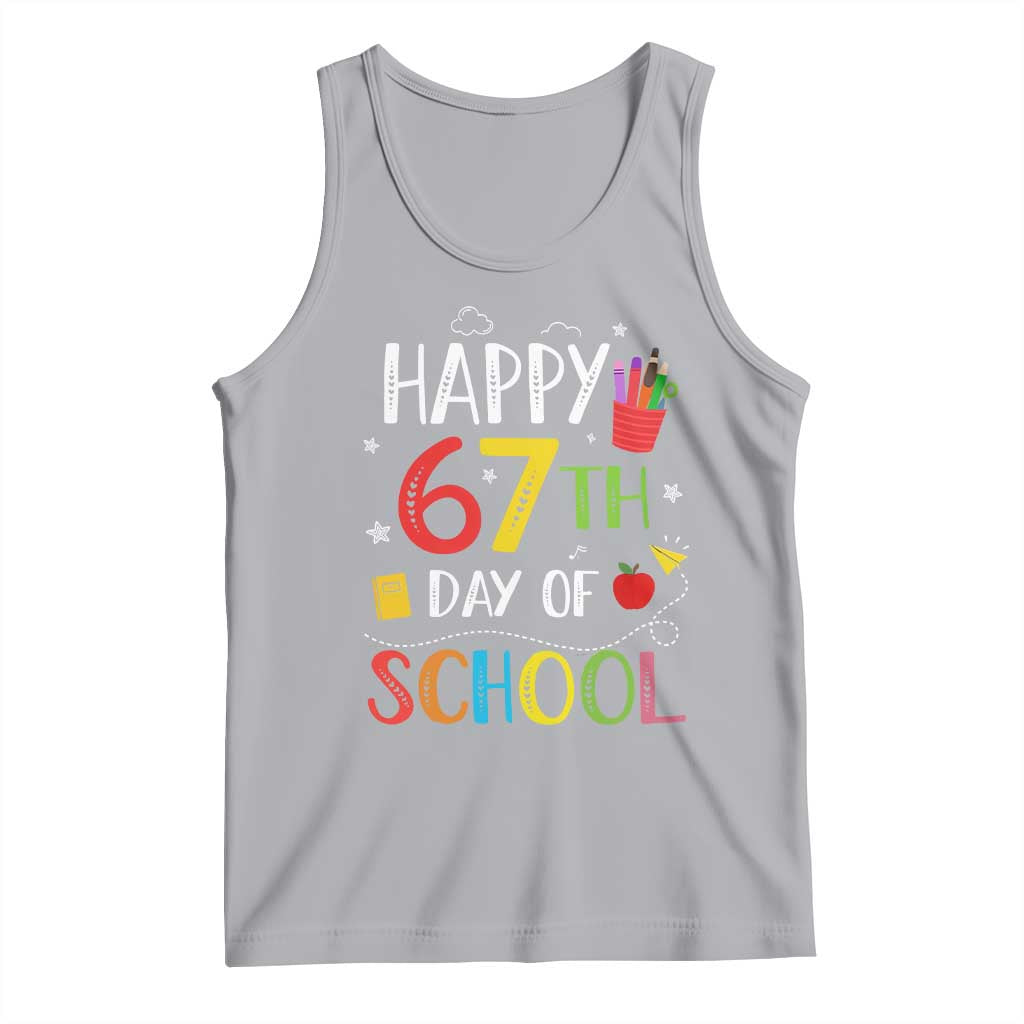 67 Days of School Tank Top Happy 67th Day Of School Teachers Student Meme - Wonder Print Shop