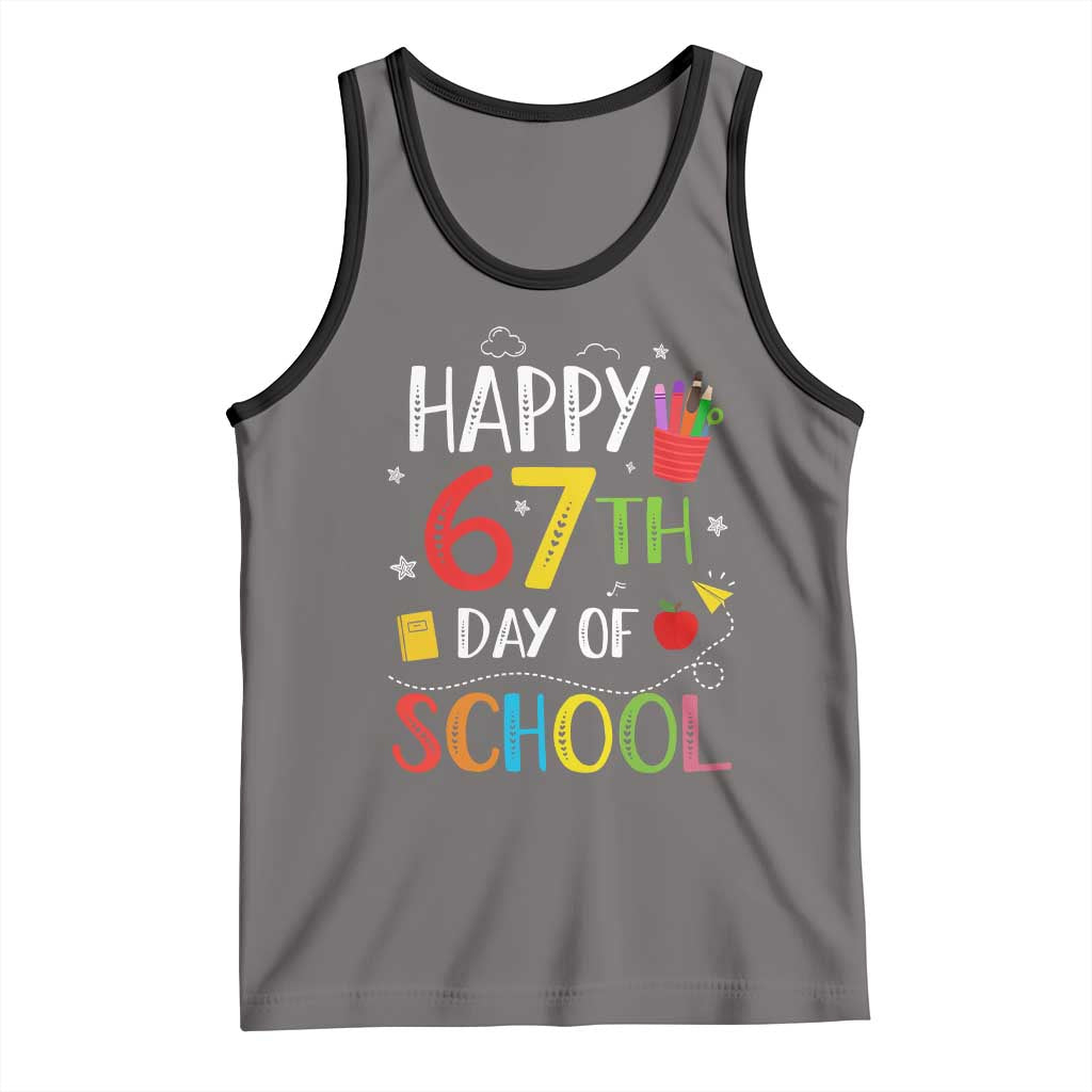 67 Days of School Tank Top Happy 67th Day Of School Teachers Student Meme - Wonder Print Shop