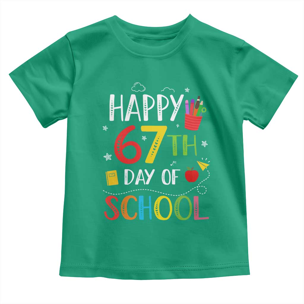 67 Days of School Toddler T Shirt Happy 67th Day Of School Teachers Student Meme - Wonder Print Shop