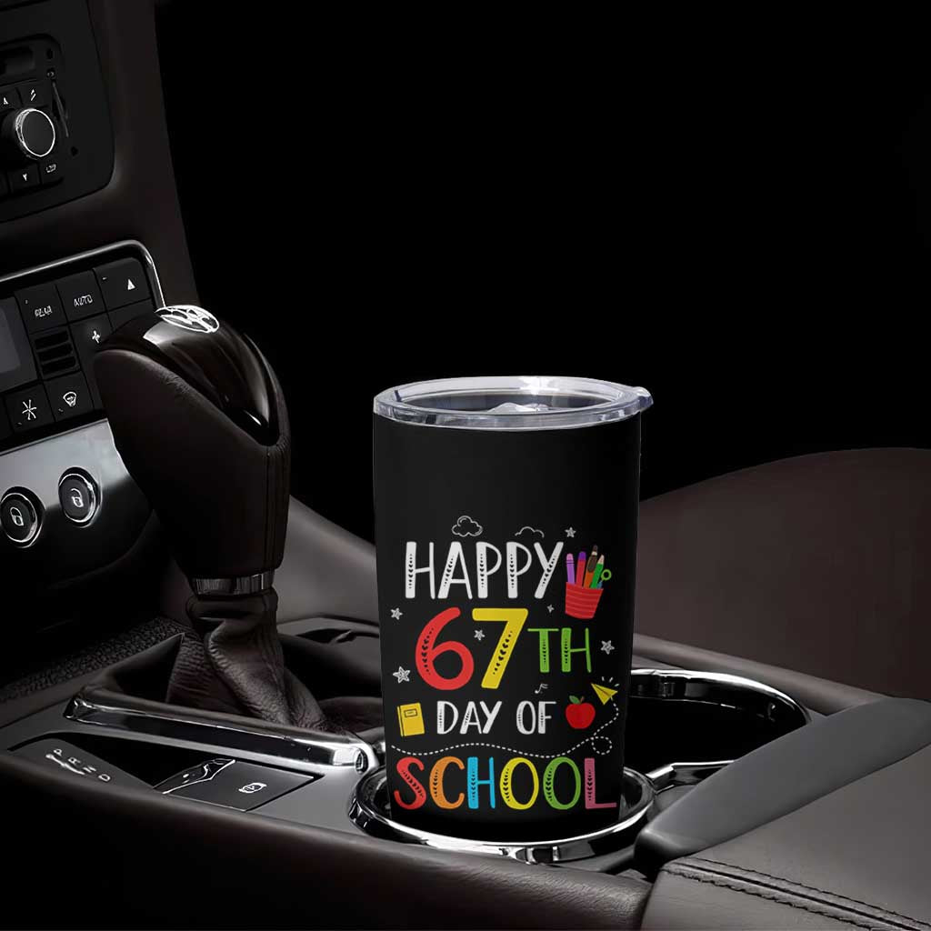 67 Days of School Tumbler Cup Happy 67th Day Of School Teachers Student Meme - Wonder Print Shop