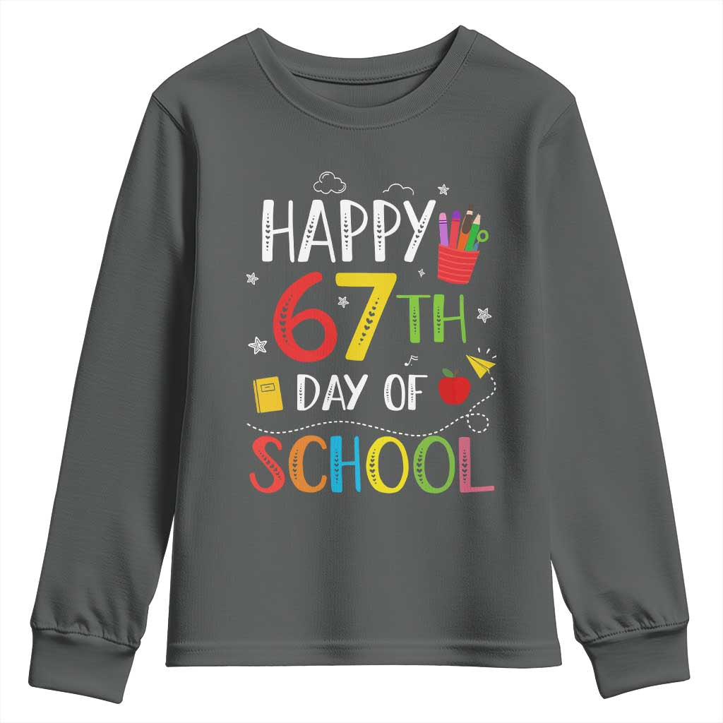 67 Days of School Youth Sweatshirt Happy 67th Day Of School Teachers Student Meme - Wonder Print Shop