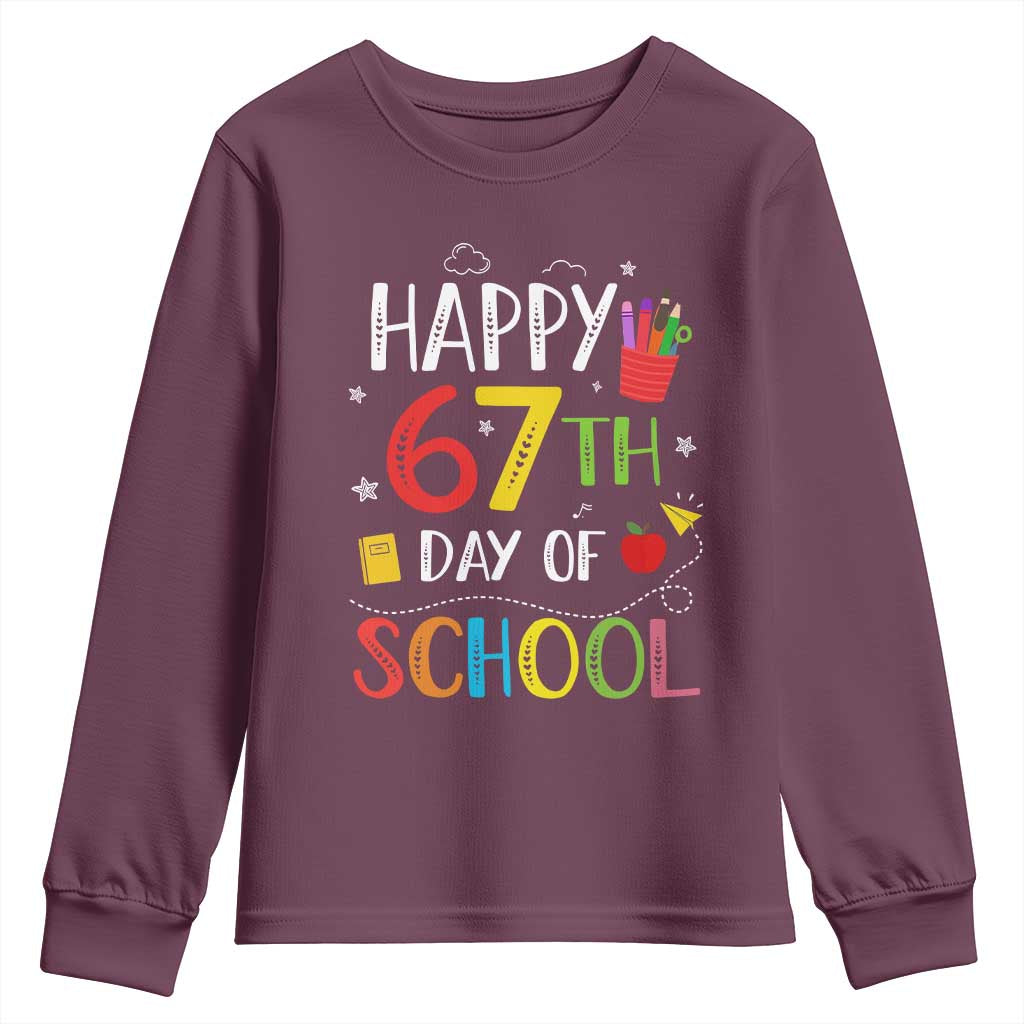 67 Days of School Youth Sweatshirt Happy 67th Day Of School Teachers Student Meme - Wonder Print Shop