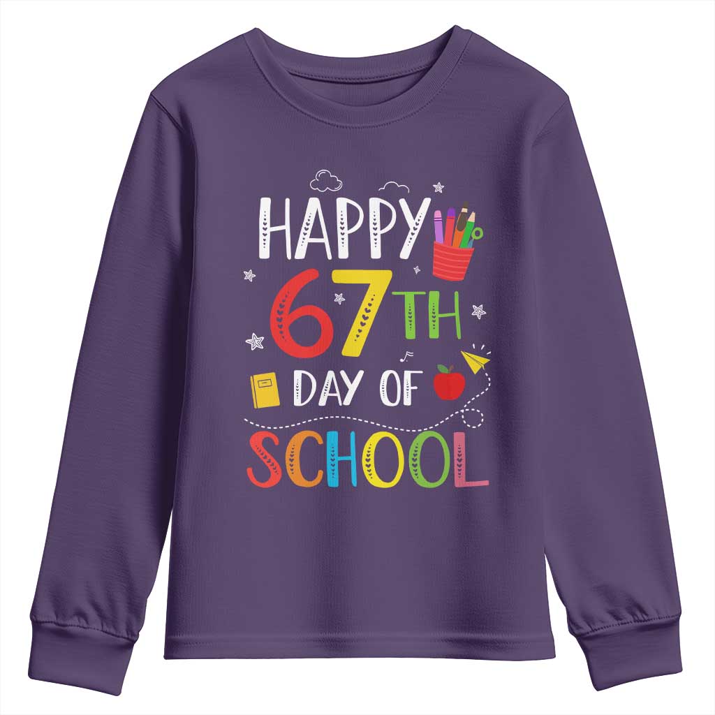 67 Days of School Youth Sweatshirt Happy 67th Day Of School Teachers Student Meme - Wonder Print Shop
