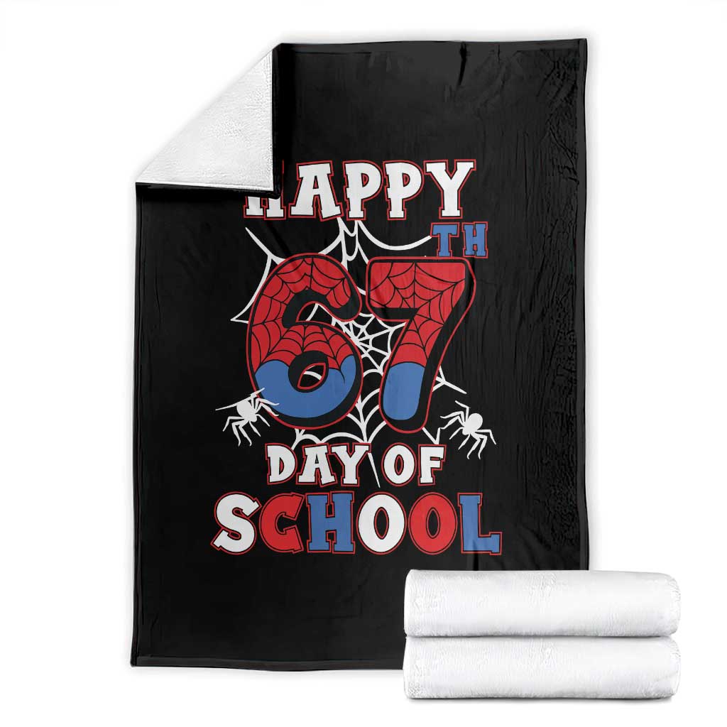 Happy 67th Day Of School Throw Blanket Boys Girls Spider 67 Days - Wonder Print Shop