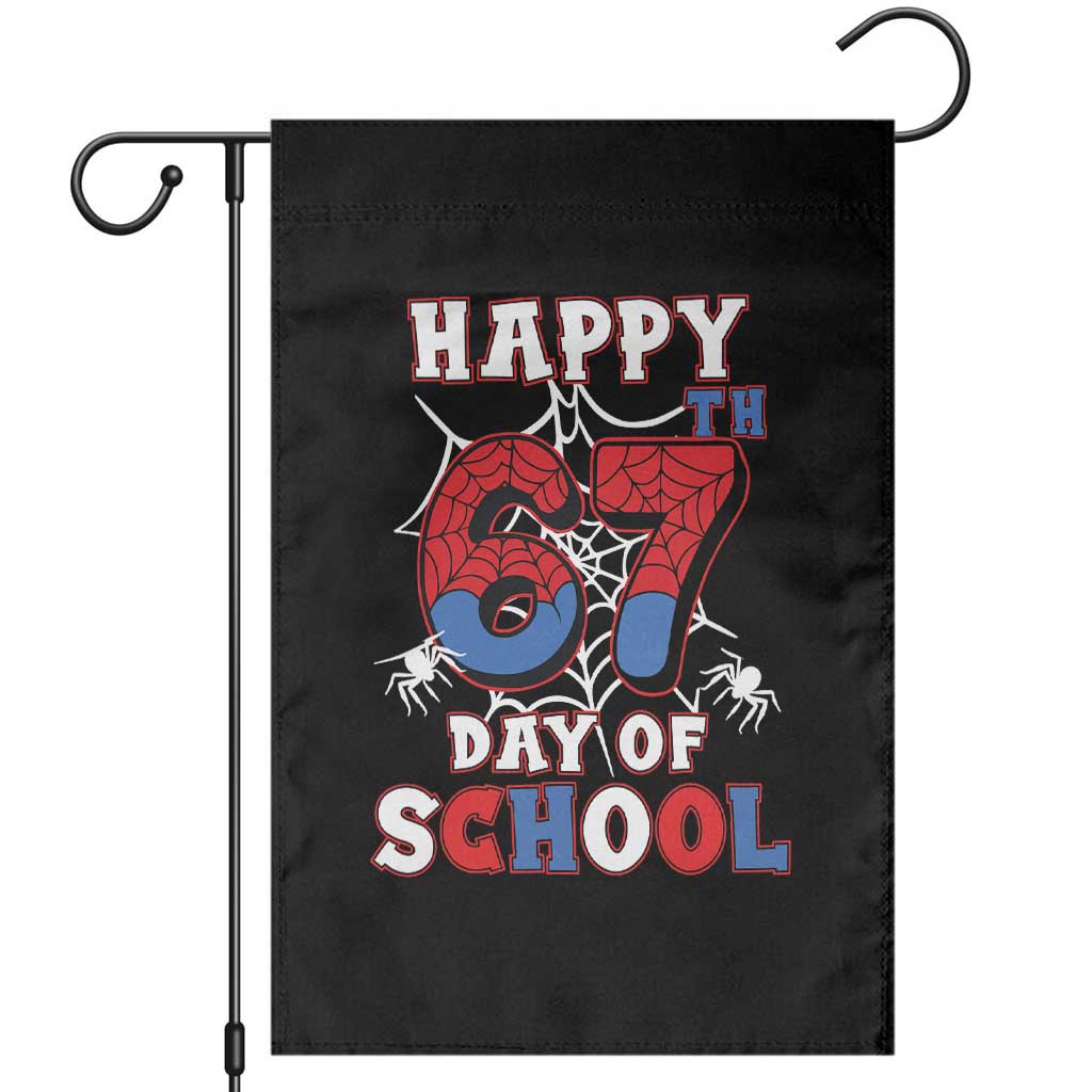 Happy 67th Day Of School Garden Flag Boys Girls Spider 67 Days - Wonder Print Shop