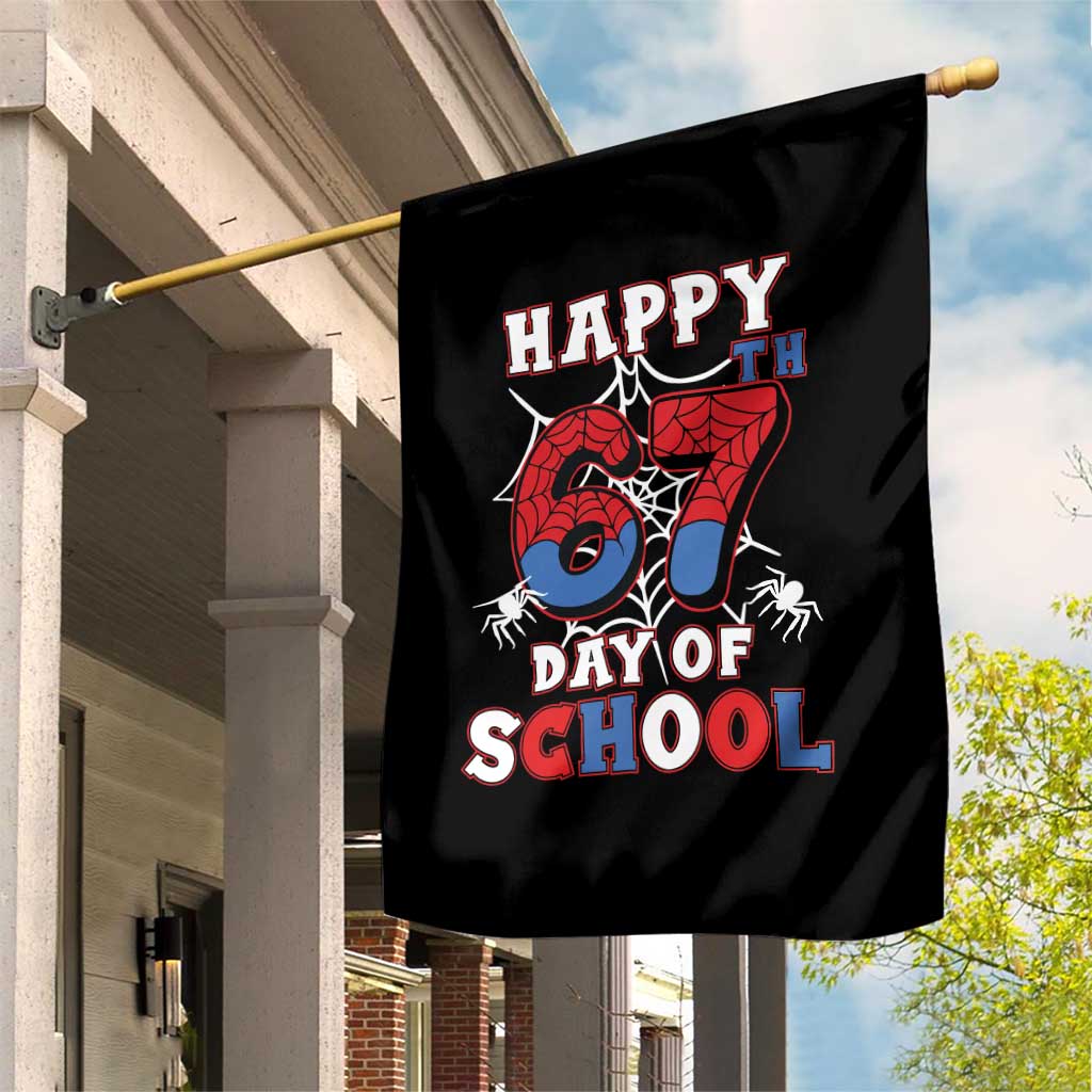Happy 67th Day Of School Garden Flag Boys Girls Spider 67 Days - Wonder Print Shop