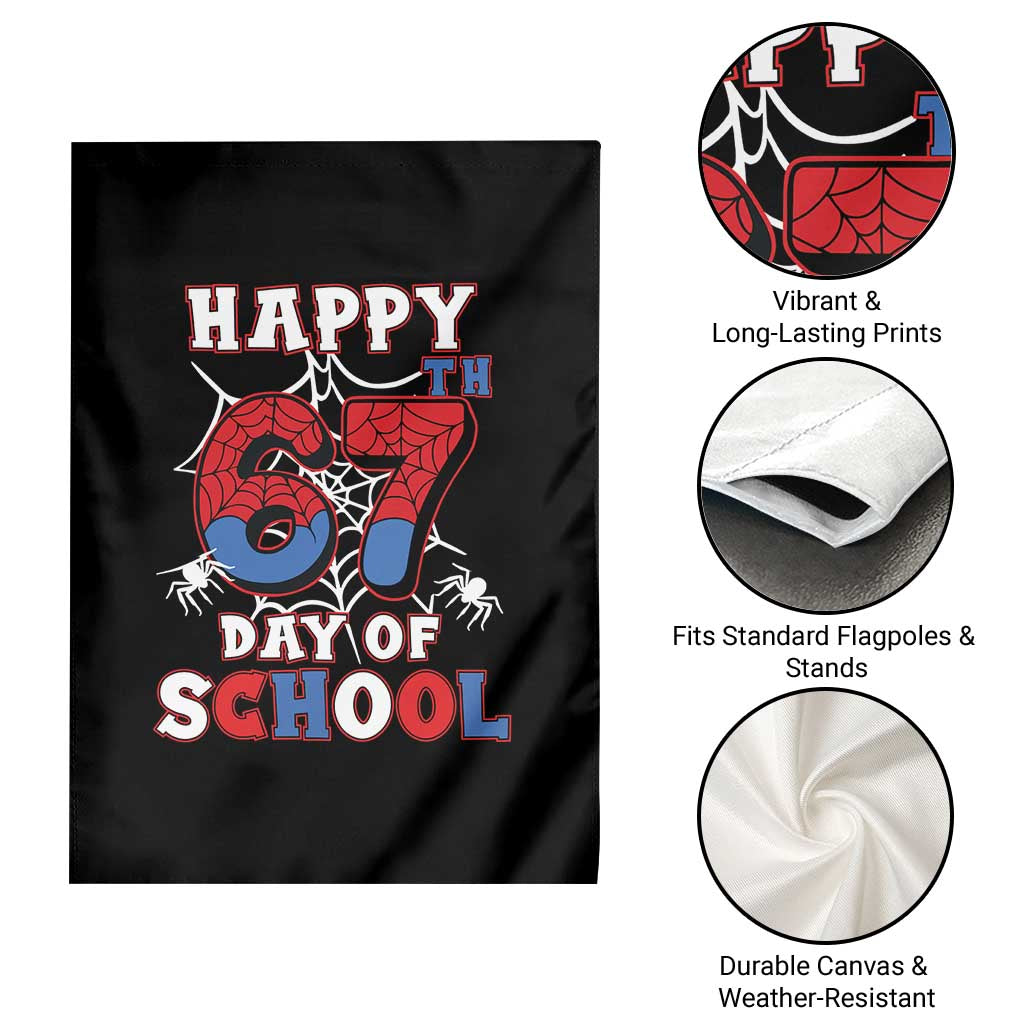 Happy 67th Day Of School Garden Flag Boys Girls Spider 67 Days - Wonder Print Shop