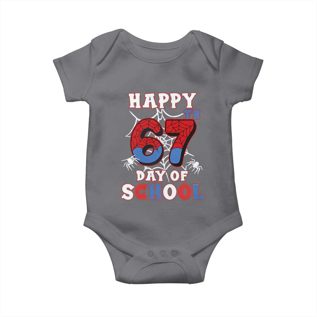 Happy 67th Day Of School Baby Onesie Boys Girls Spider 67 Days - Wonder Print Shop