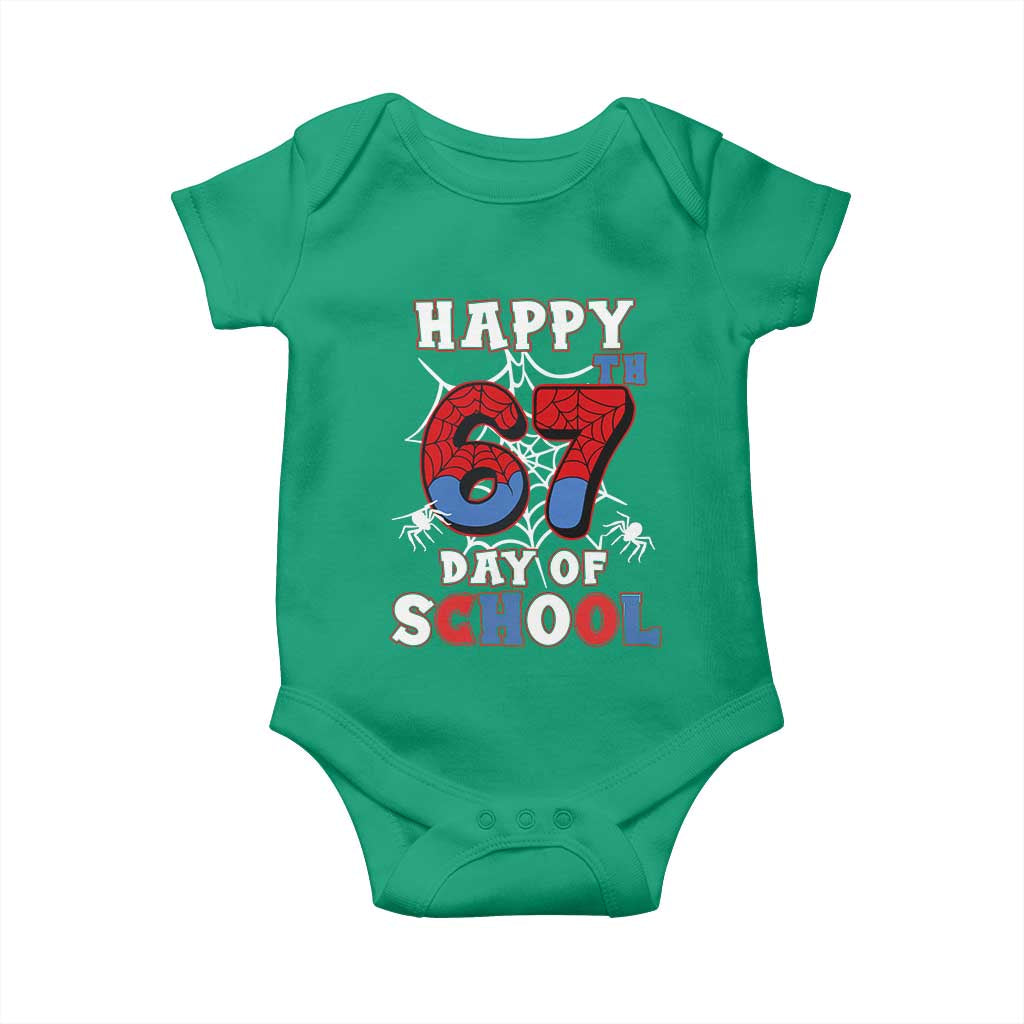 Happy 67th Day Of School Baby Onesie Boys Girls Spider 67 Days - Wonder Print Shop