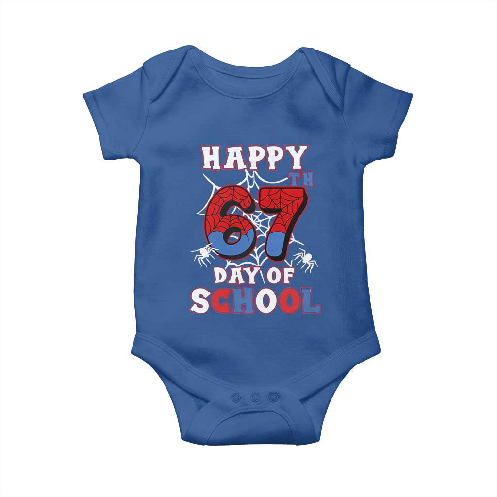 Happy 67th Day Of School Baby Onesie Boys Girls Spider 67 Days - Wonder Print Shop