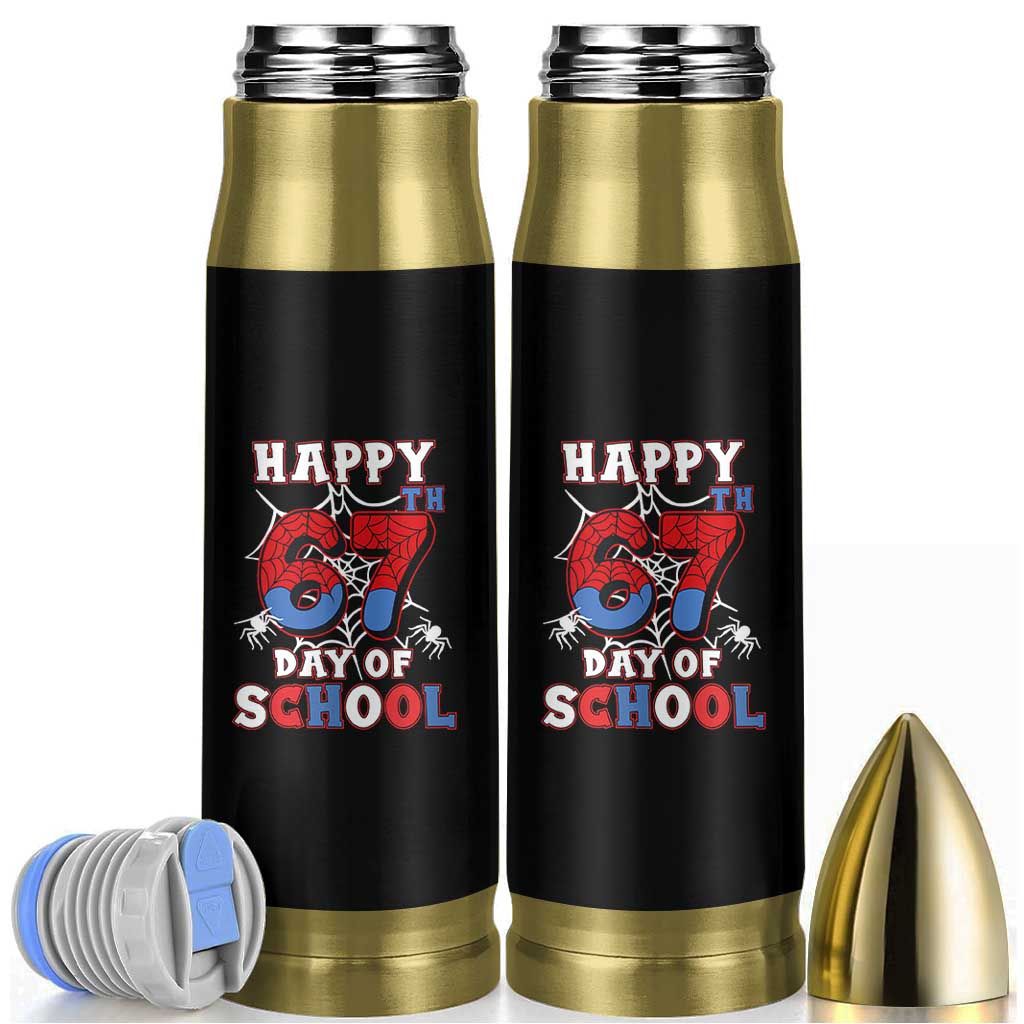 Happy 67th Day Of School Bullet Tumbler Boys Girls Spider 67 Days - Wonder Print Shop