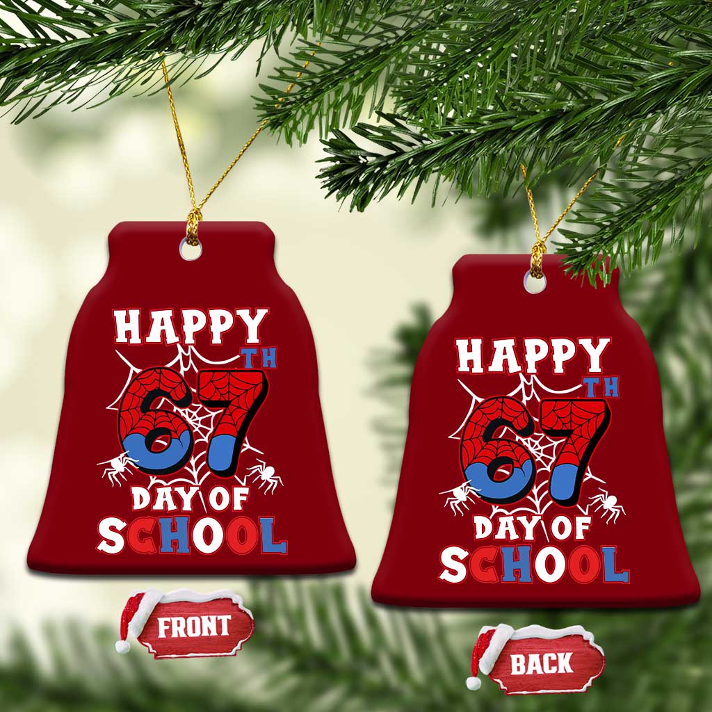 Happy 67th Day Of School Ceramic Ornament Boys Girls Spider 67 Days - Wonder Print Shop