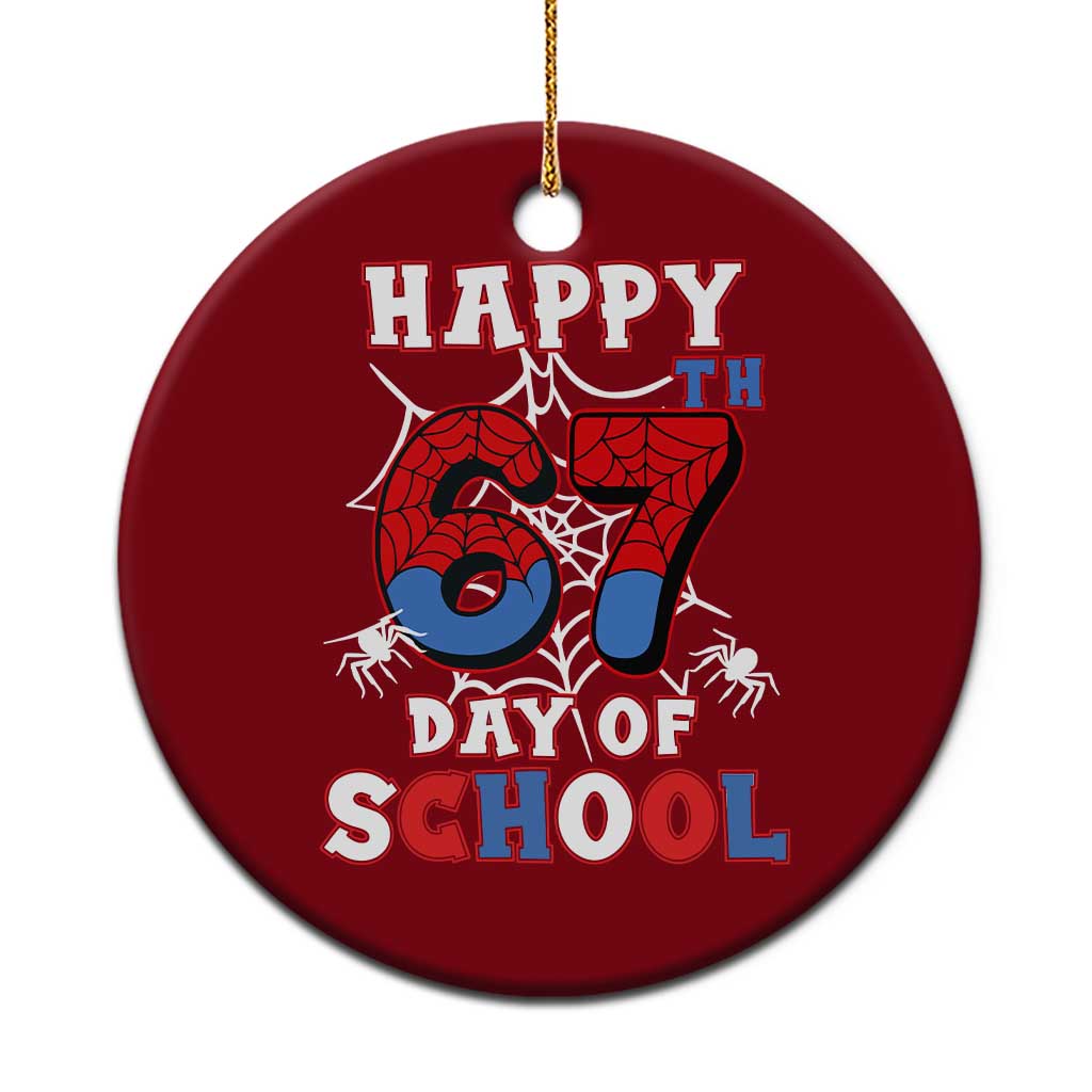 Happy 67th Day Of School Ceramic Ornament Boys Girls Spider 67 Days - Wonder Print Shop