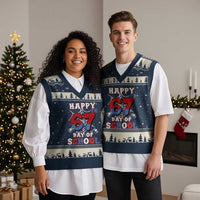 Happy 67th Day Of School V-Neck Knit Sweater Vest Boys Girls Spider 67 Days - Wonder Print Shop