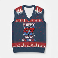 Happy 67th Day Of School V-Neck Knit Sweater Vest Boys Girls Spider 67 Days - Wonder Print Shop