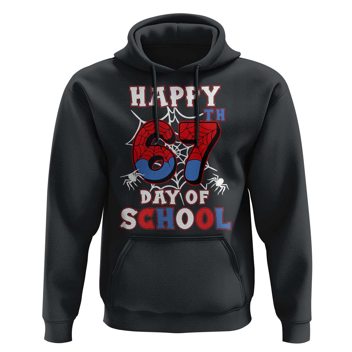 Happy 67th Day Of School Hoodie Boys Girls Spider 67 Days - Wonder Print Shop