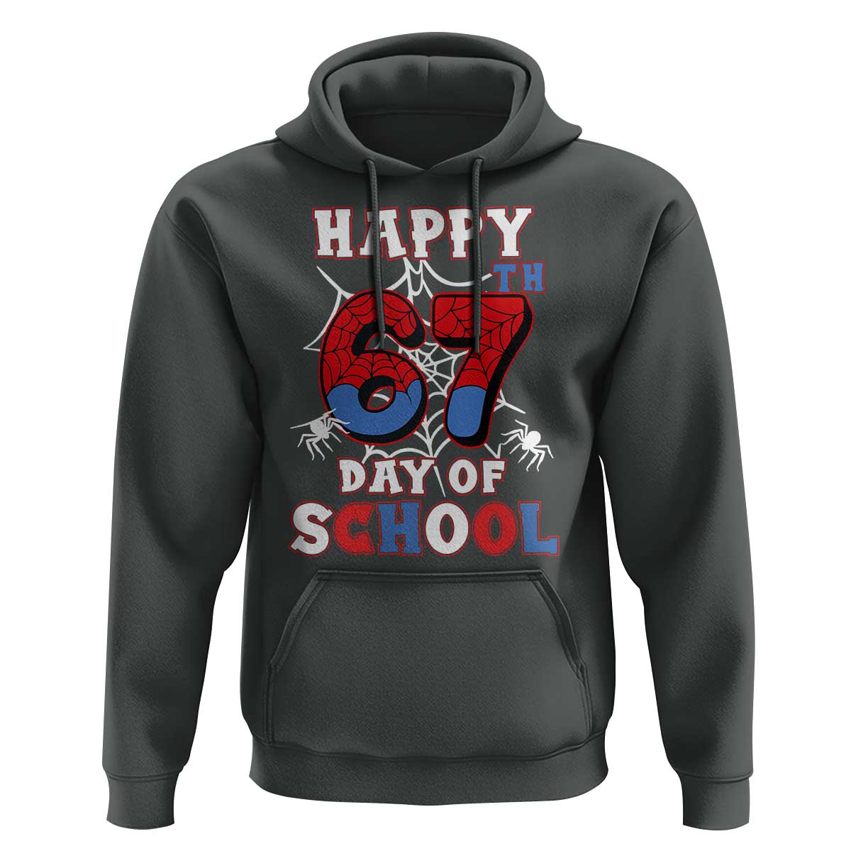 Happy 67th Day Of School Hoodie Boys Girls Spider 67 Days - Wonder Print Shop