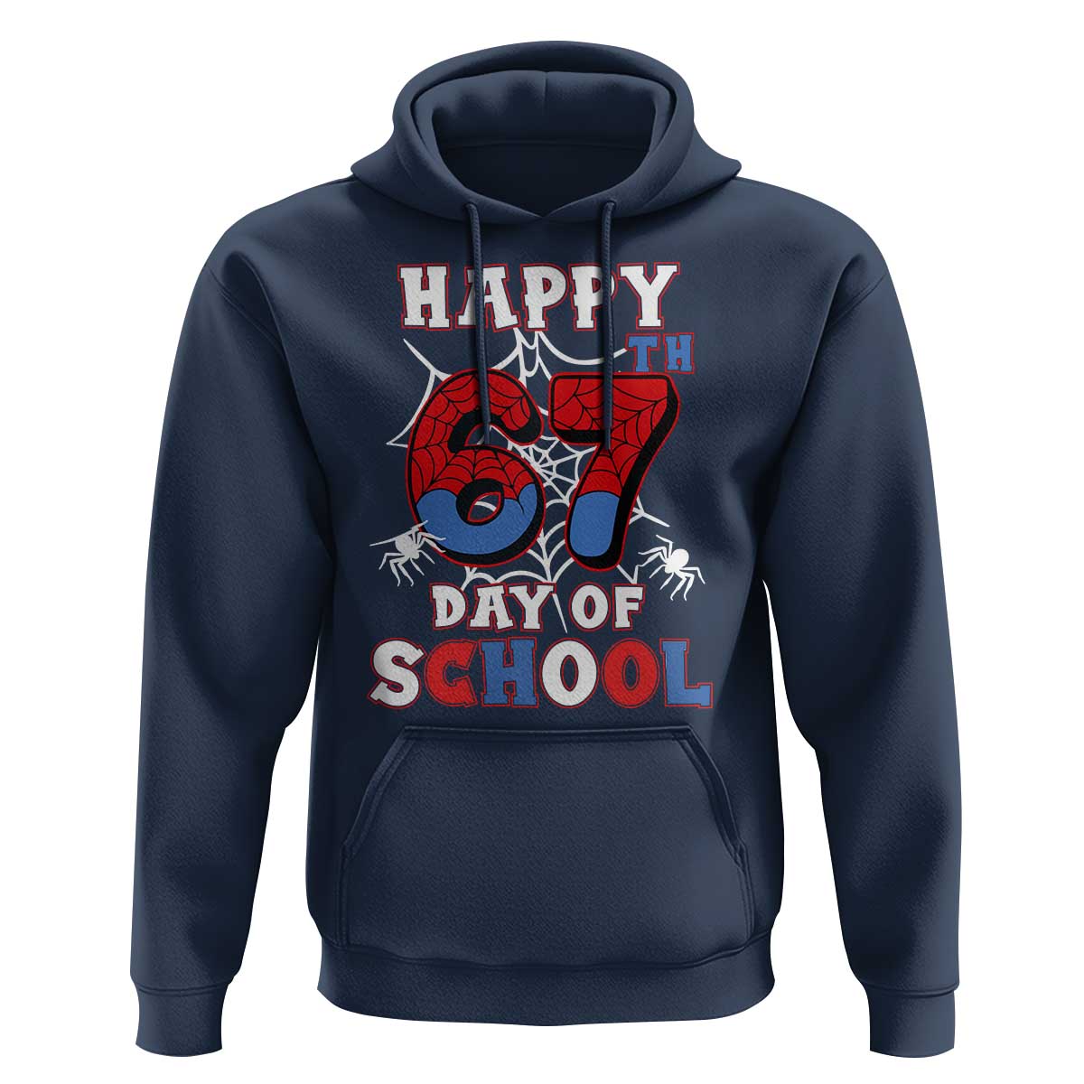 Happy 67th Day Of School Hoodie Boys Girls Spider 67 Days - Wonder Print Shop