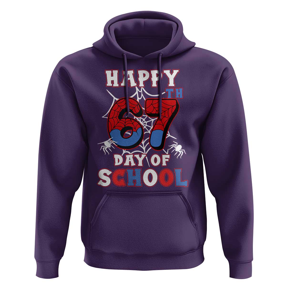 Happy 67th Day Of School Hoodie Boys Girls Spider 67 Days - Wonder Print Shop